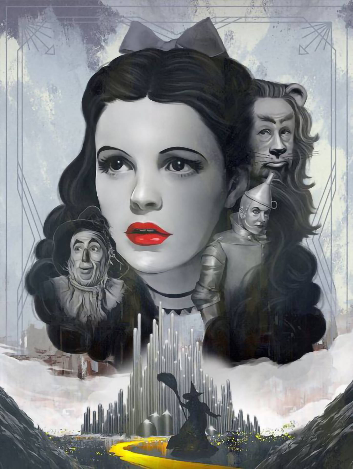 The Wizard Of Oz Black And White Poster