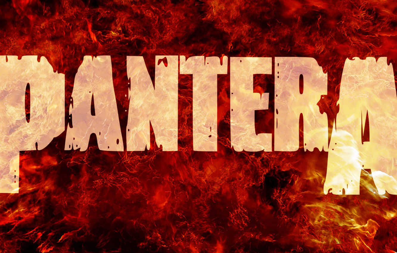 The Word Pantera Is In Flames On A Black Background Background