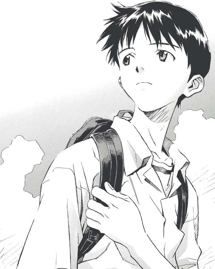 The World Of Evangelion: Shinji Ikari In Contemplation Background