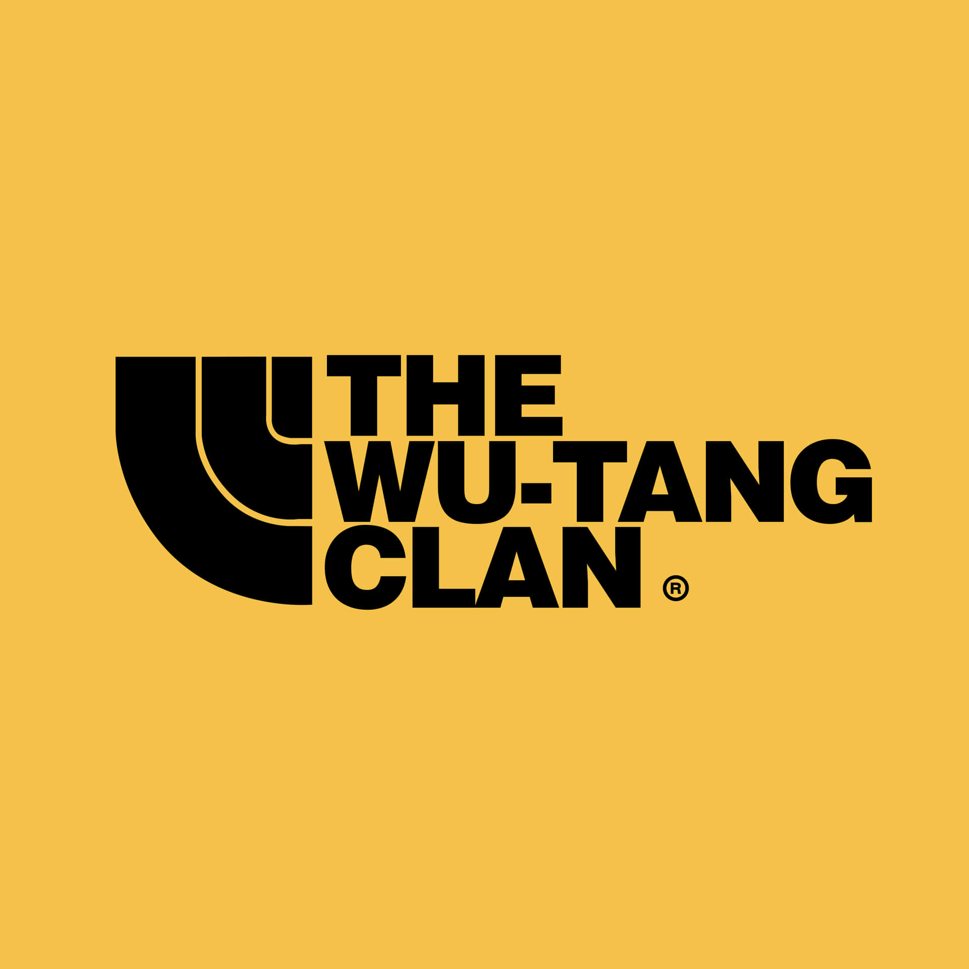 The Wu Tang Clan Logo On A Yellow Background Background