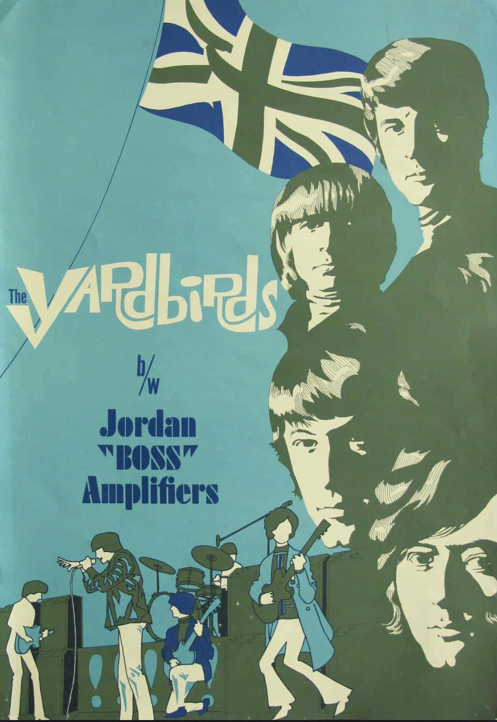 The Yardbirds Rocking Out – Vintage Jordan Boss Amplifiers Poster Background