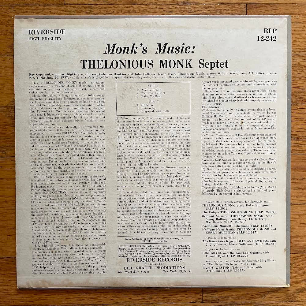 Thelonious Monk Newspaper Music Article Background