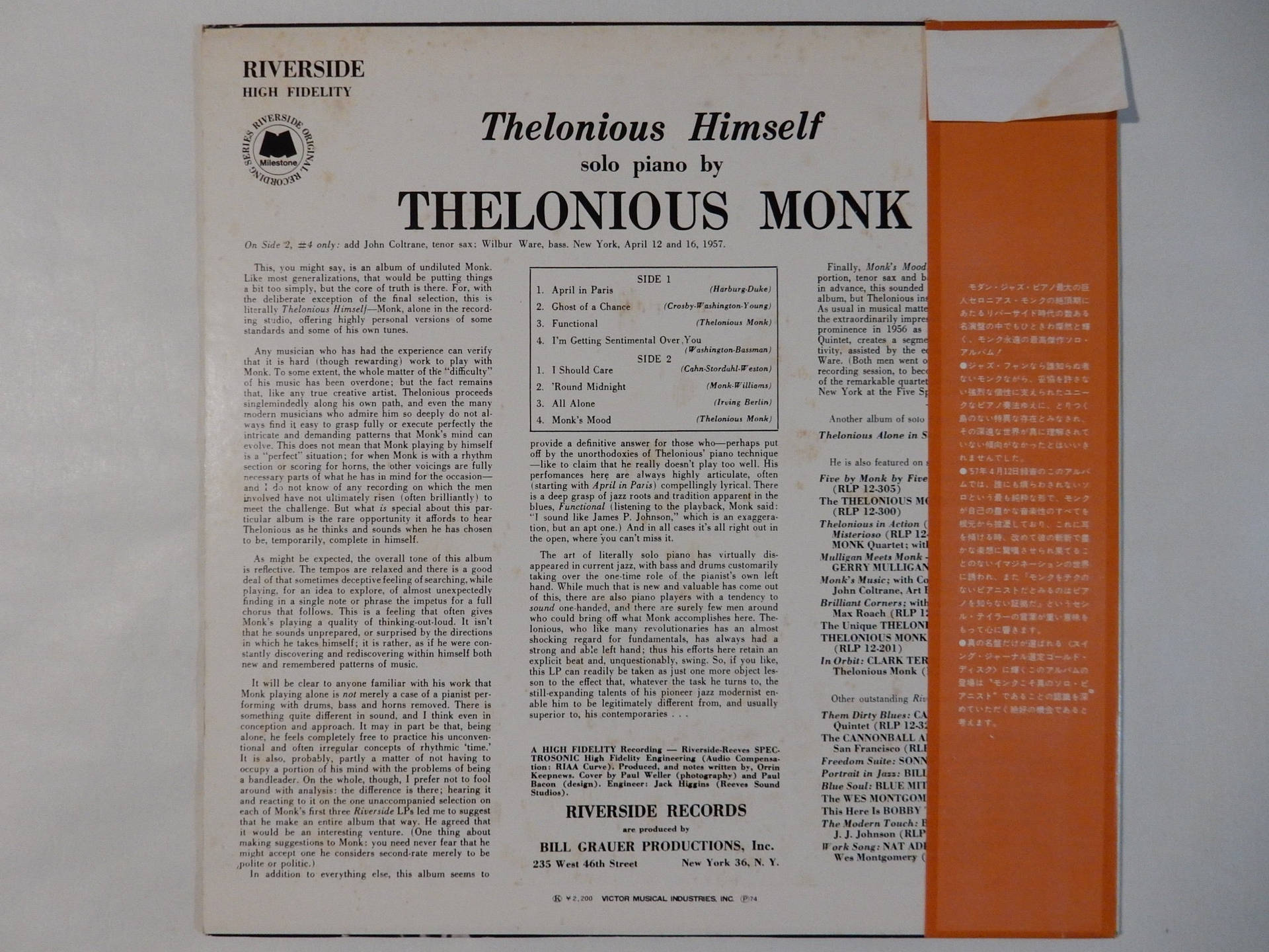 Thelonious Monk Solo Piano Article