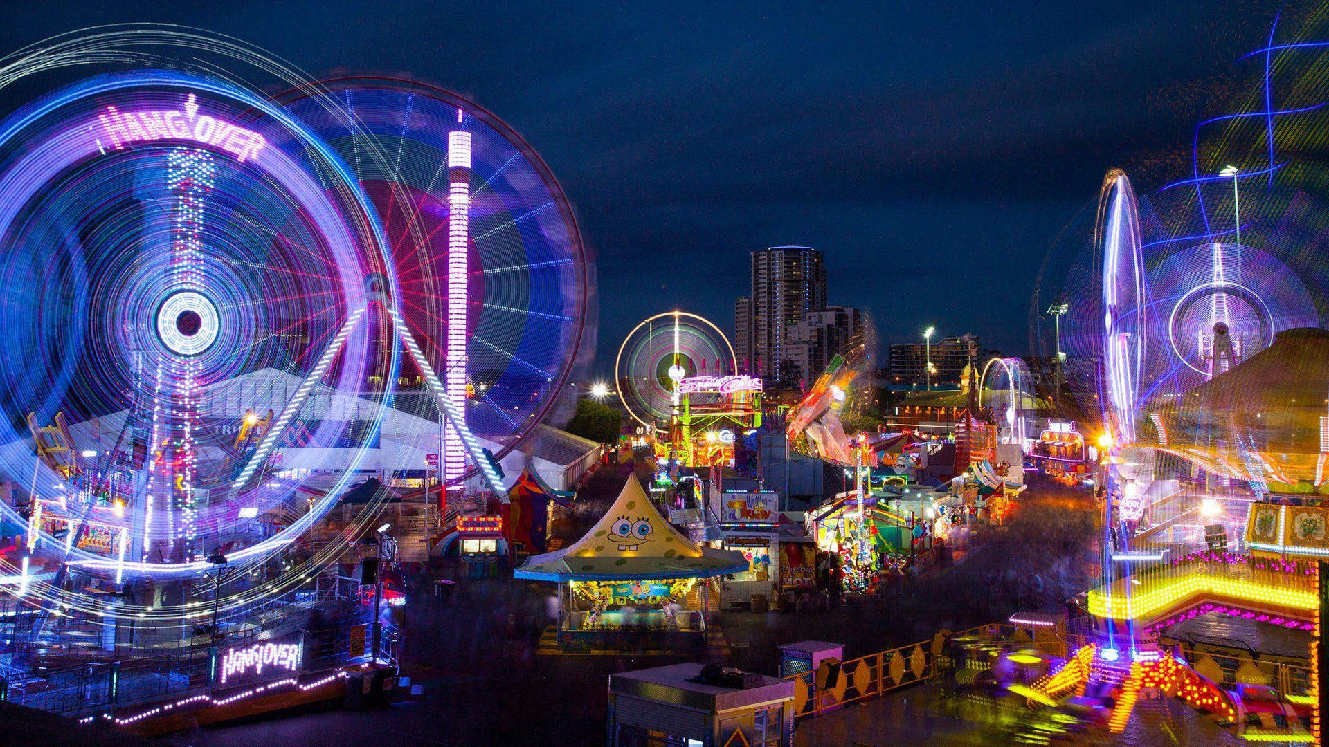 Theme Park In Motion Background