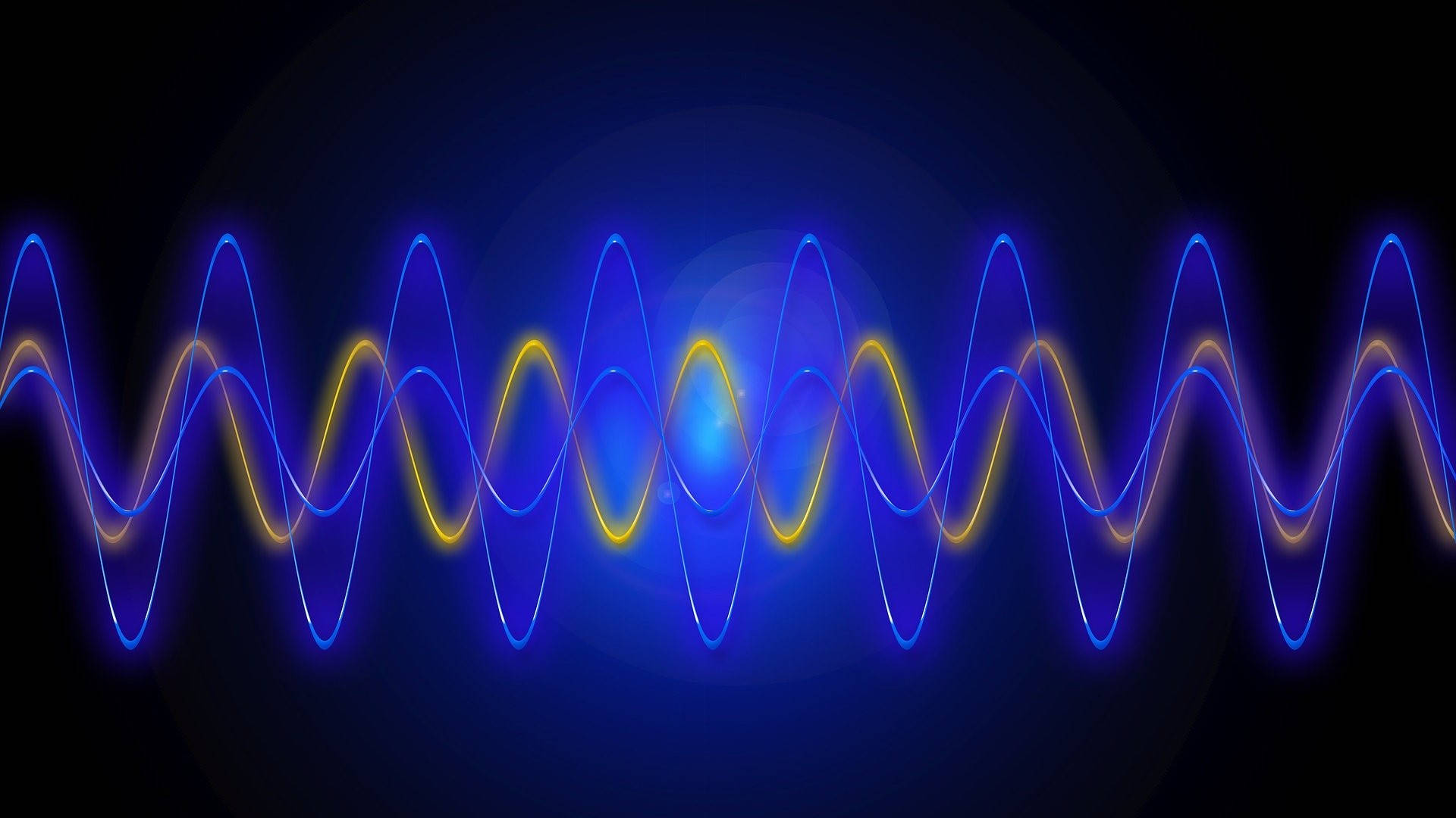 Theoretical Physics Blue And Yellow Wavelengths Background