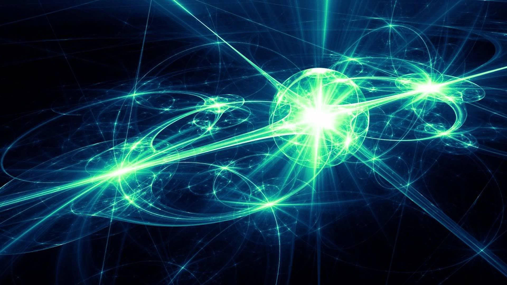 Theoretical Physics Green Particles Background