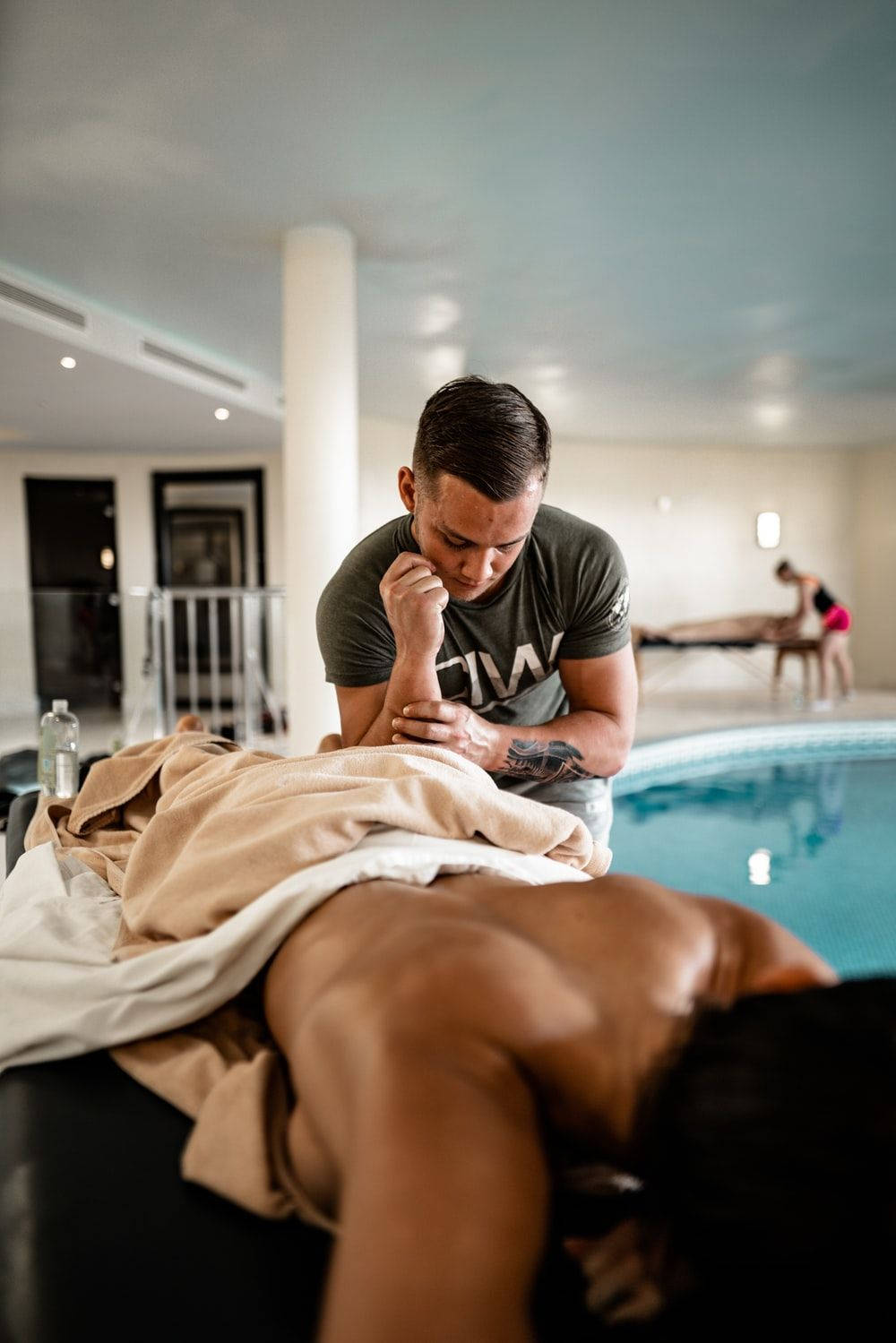 Therapeutic Poolside Back Massage Background