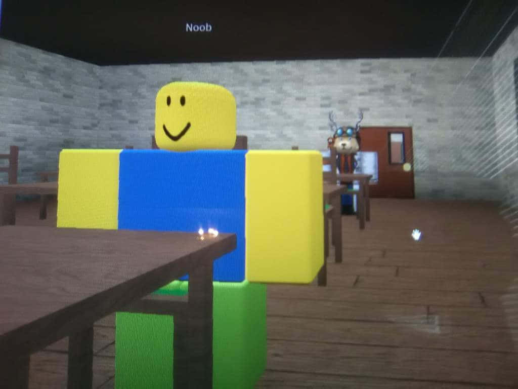 These Two Cute Roblox Noobs Are Enjoying Their Adventure In The Virtual World. Background