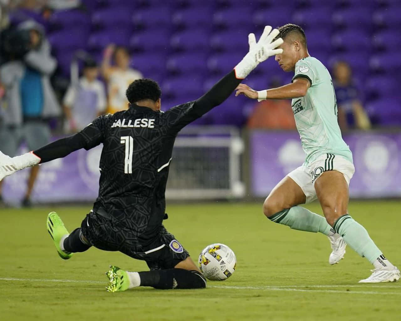 Thiago Almada Against Goalkeeper Pedro Gallese Background