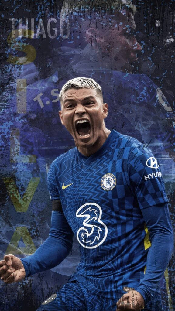 Thiago Silva Roaring Ditial Art Background