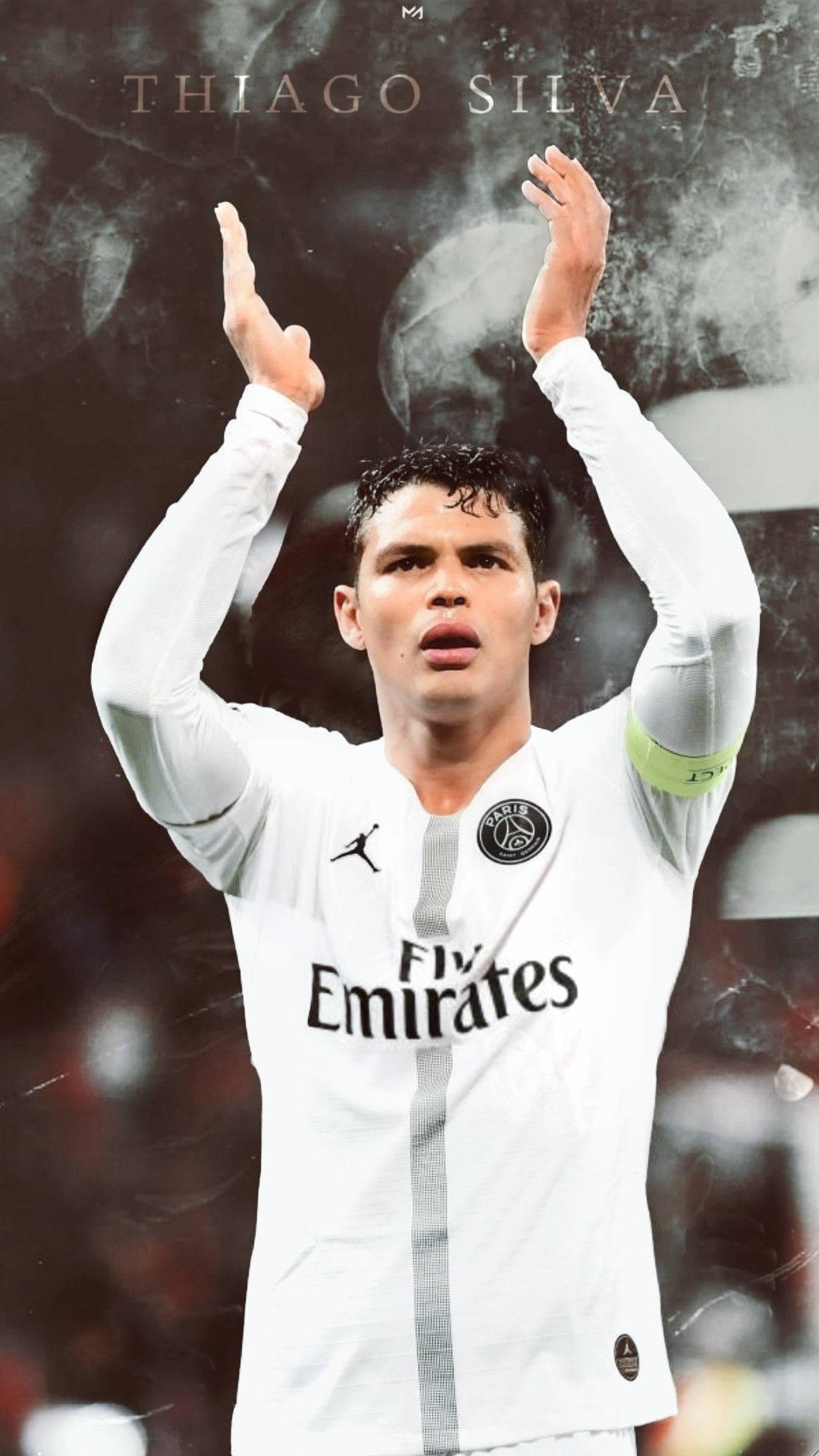 Thiago Silva White Jersey Fanart Background