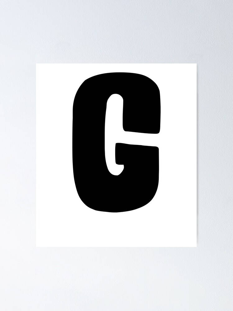 Thick Black Letter G On Paper Background