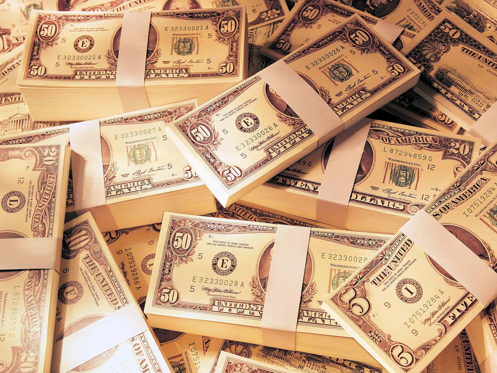 Thick Bundles Of Money Background