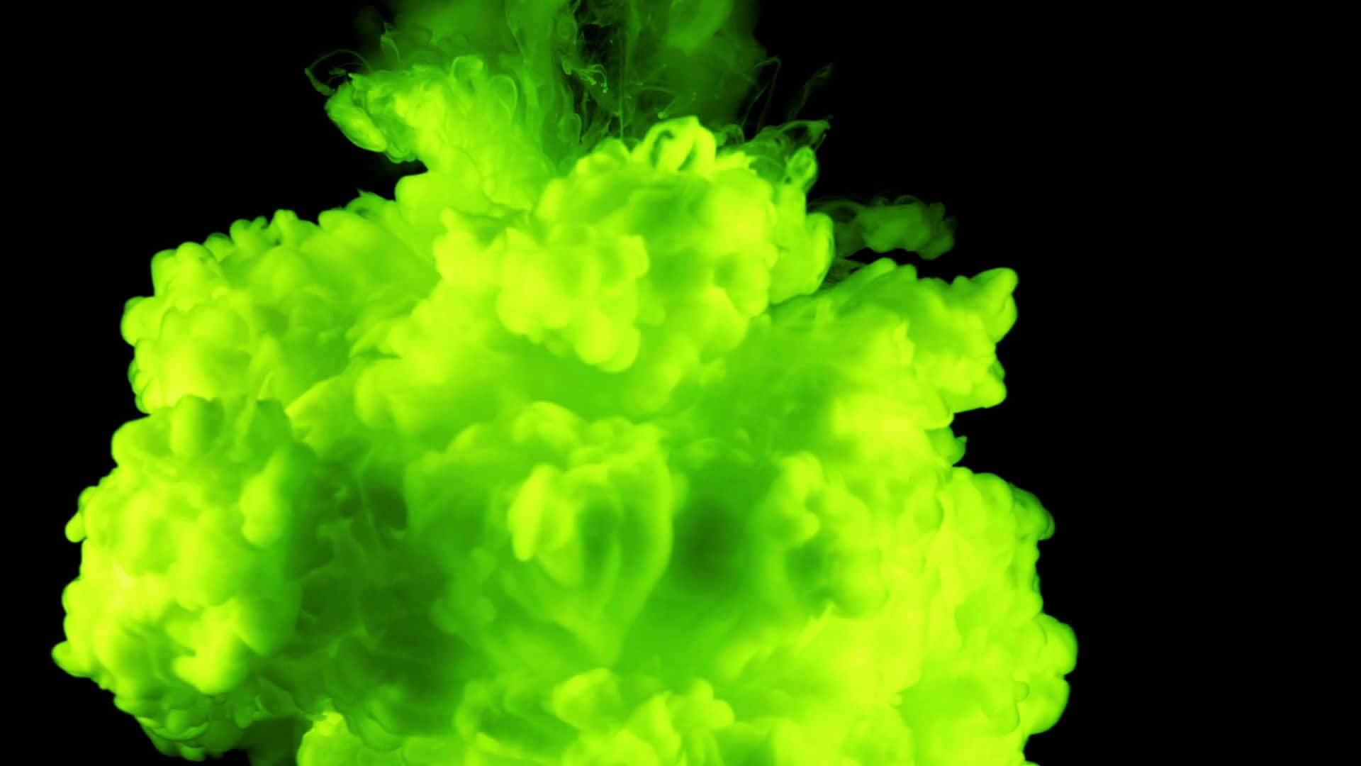 Thick Cloud Of Yellow Green Smoke Background