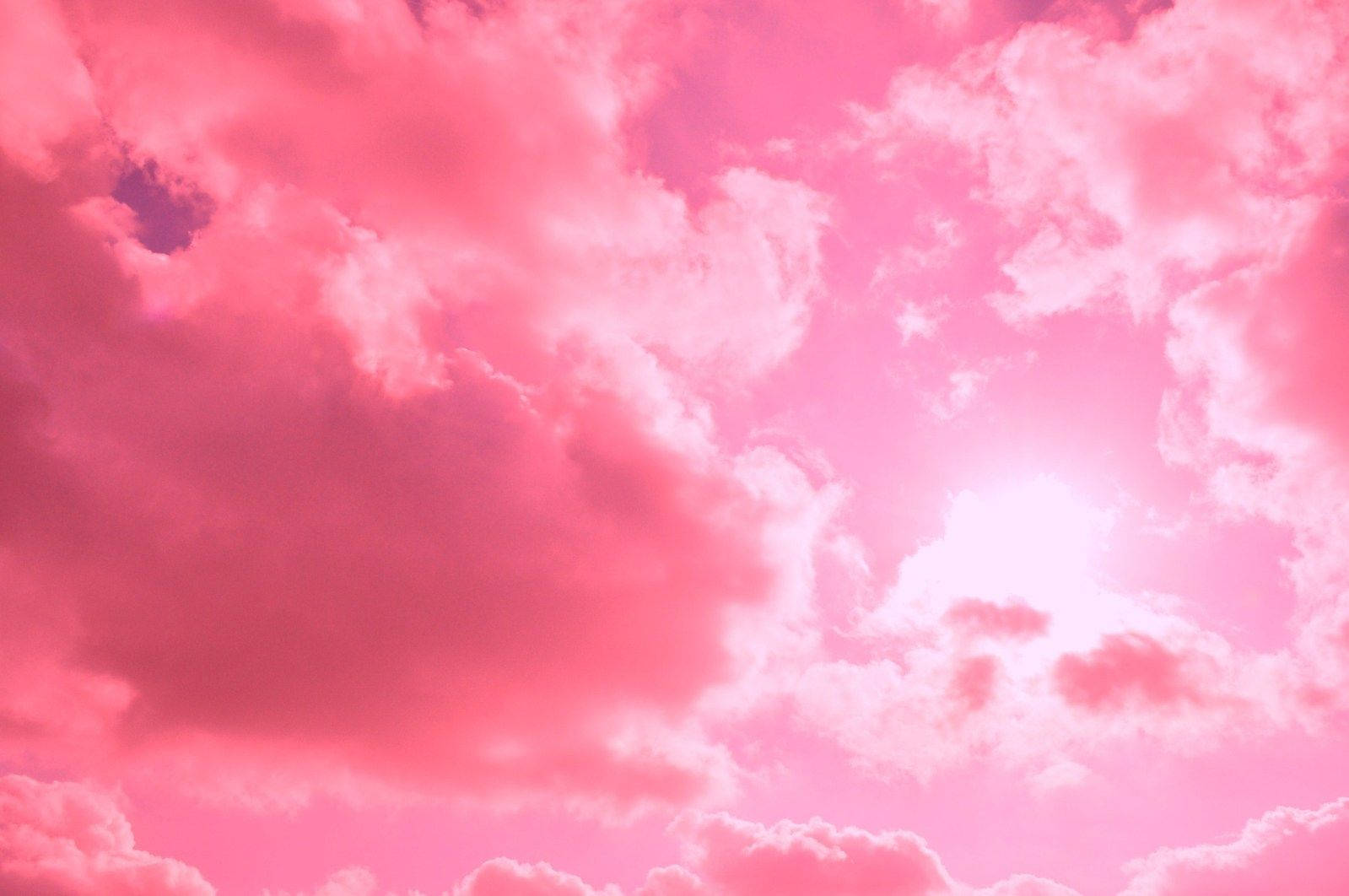 Thick Clouds Aesthetic Pink Desktop Background