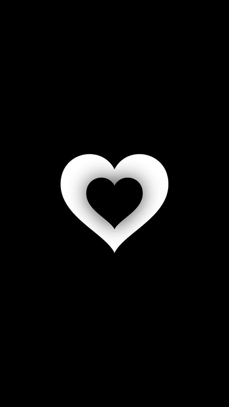 Thick White And Black Heart Iphone Background