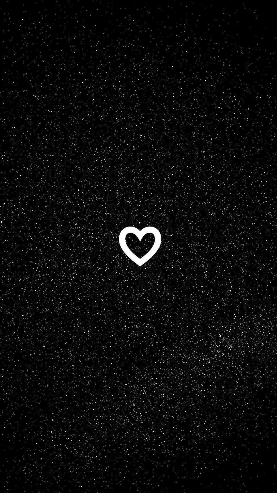 Thick White Black Heart Iphone Background