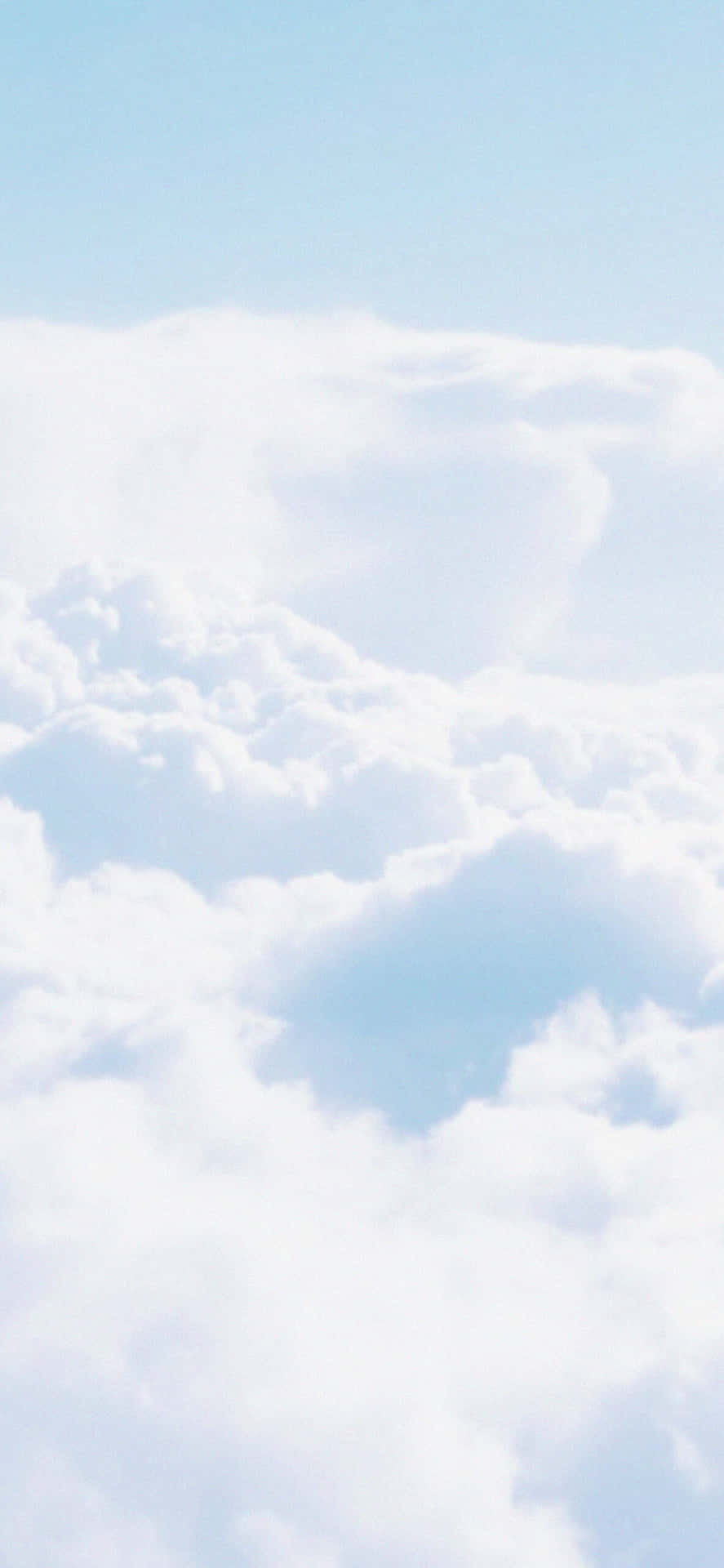 Thick White Clouds Aesthetic Light Blue Background