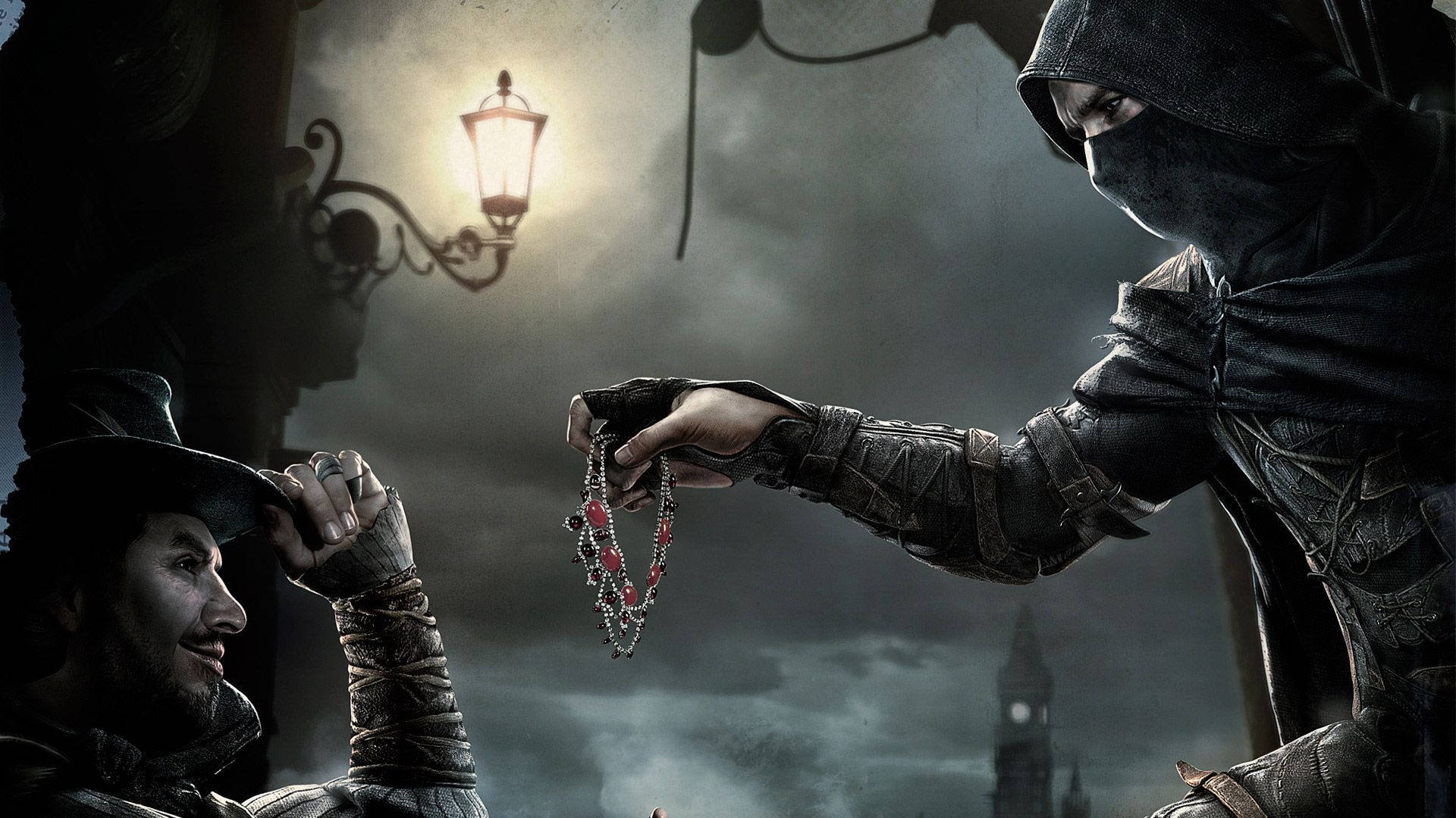 Thief Giving Jewelry Background