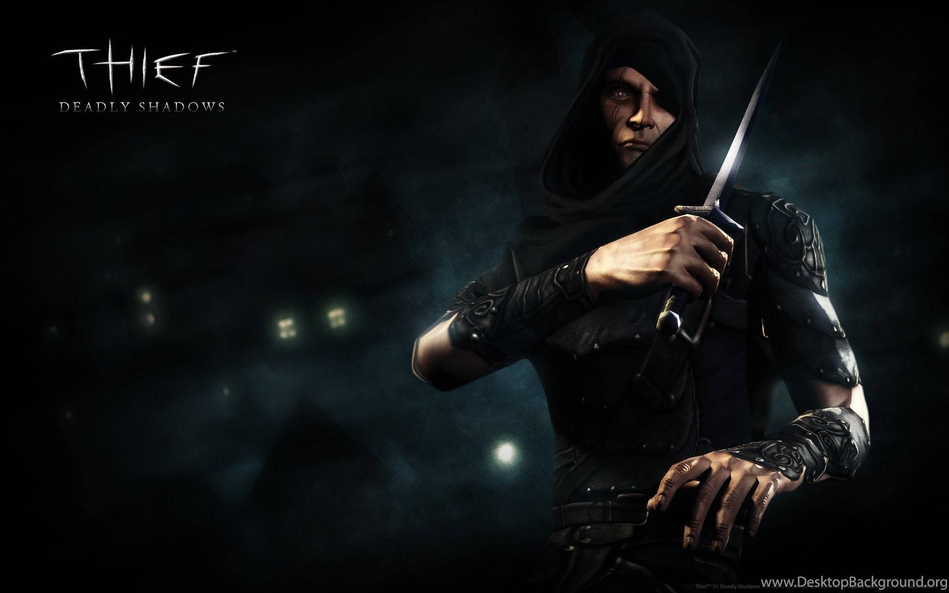 Thief Holding A Knife Background
