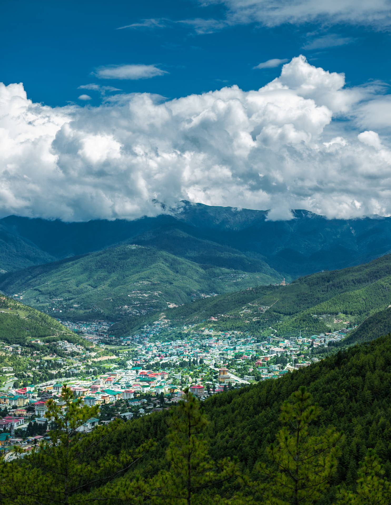 Thimphu City Bhutan Background