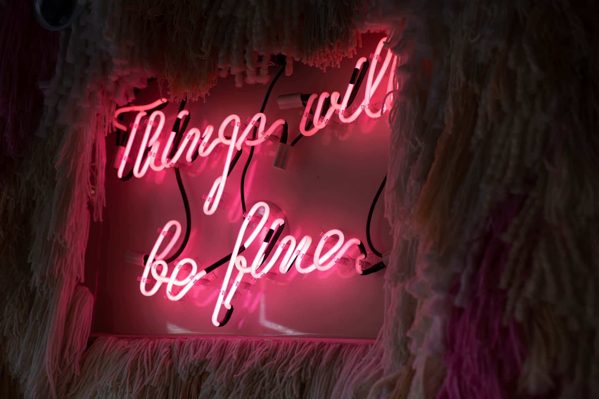 Things Will Be Fine Neon Sign Background
