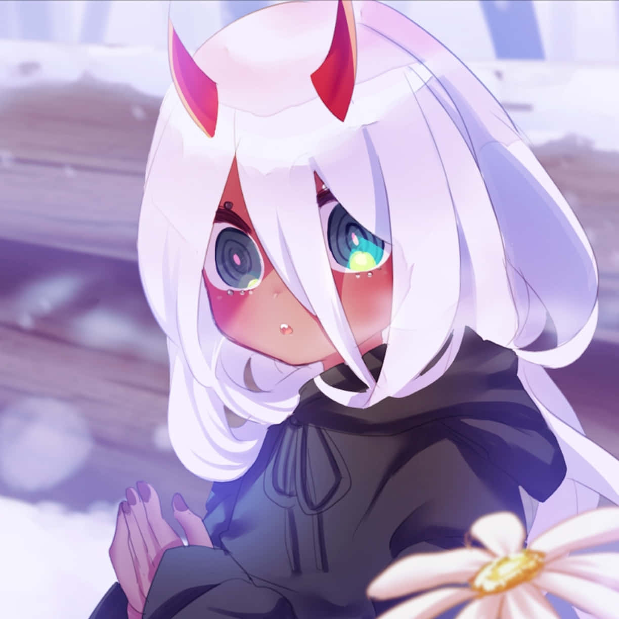 This Cute Devil Girl Has A Mischievous Look On Her Face. Background