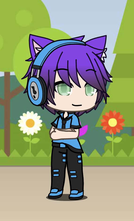 This Cute Gacha Life Boy Is Loving The Virtual Anime World! Background