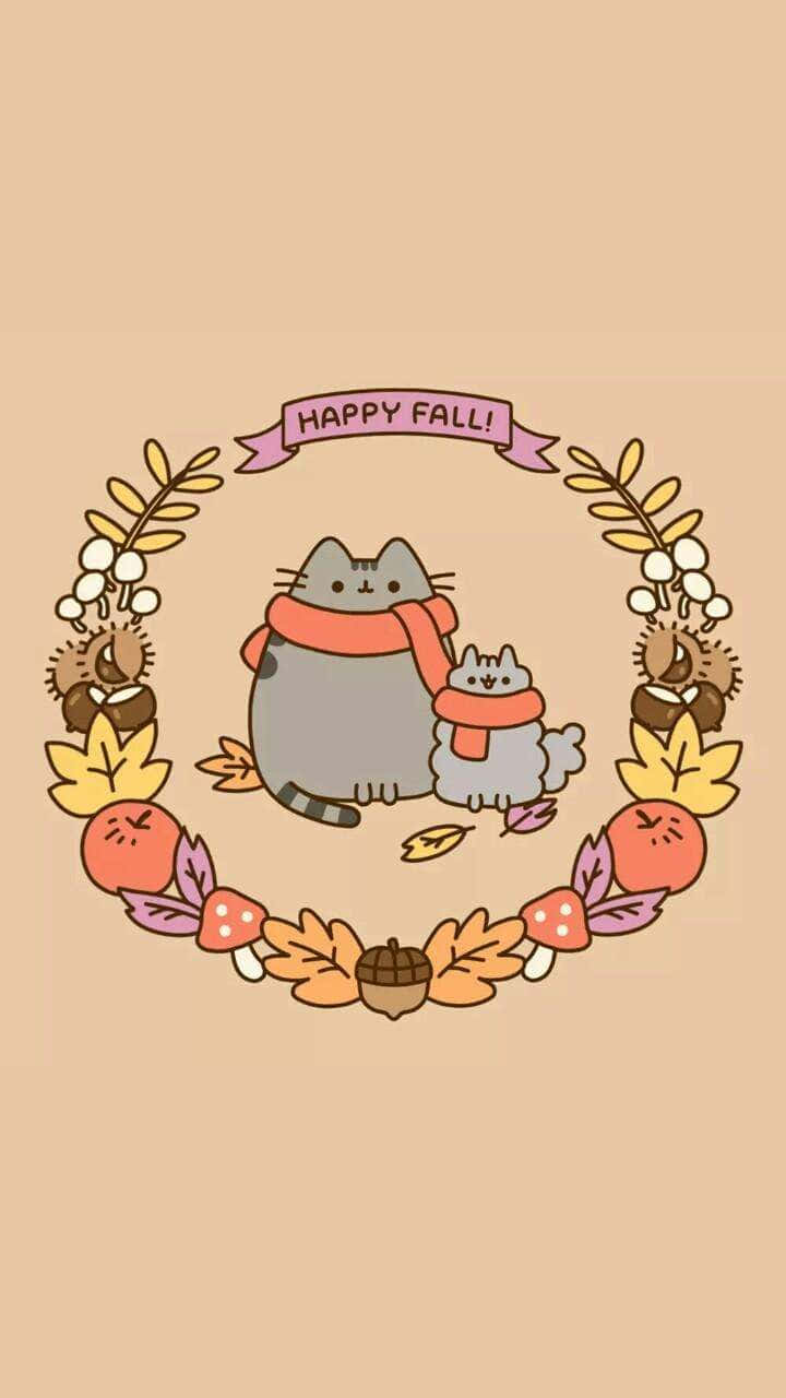 This Cute Kawaii Pusheen Is Ready For A Day Of Fun! Background