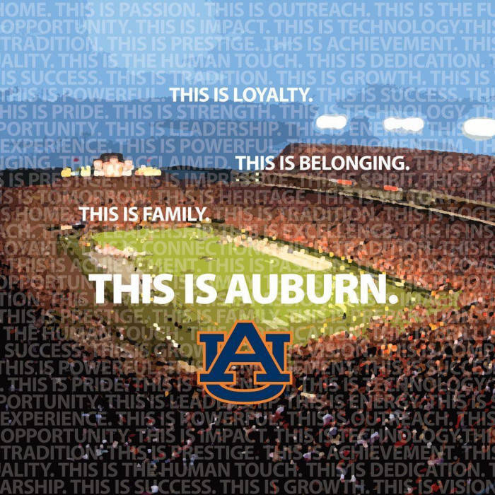 This Is Auburn Football Stadium With Text Background