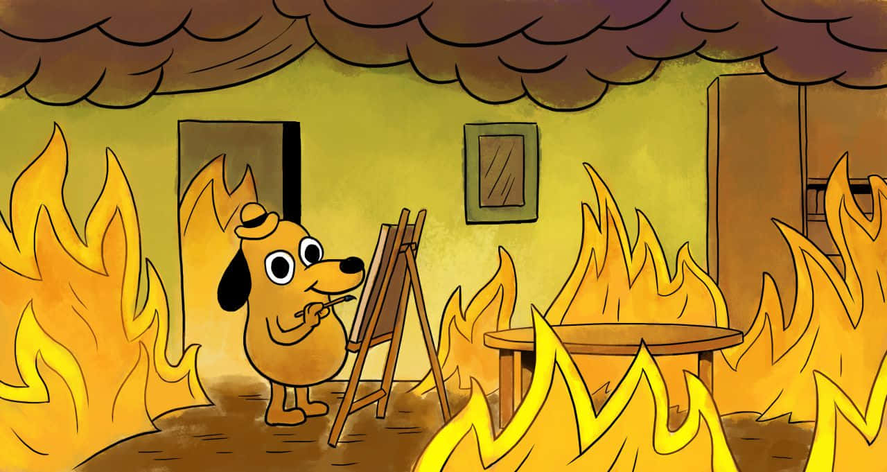 This Is Fine Dog Painting