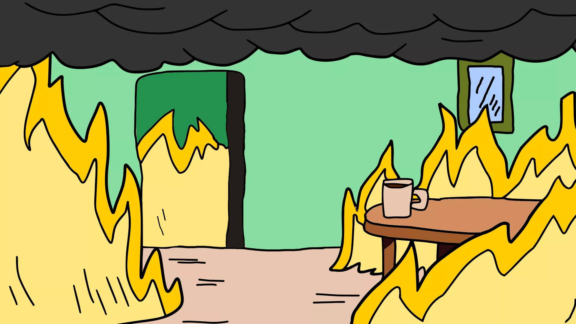 This Is Fine Meme Zoom Background Background