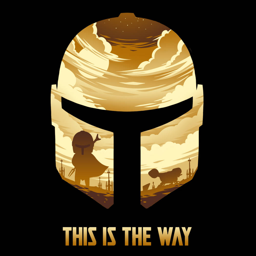 This Is The Way Gold Helmet Background