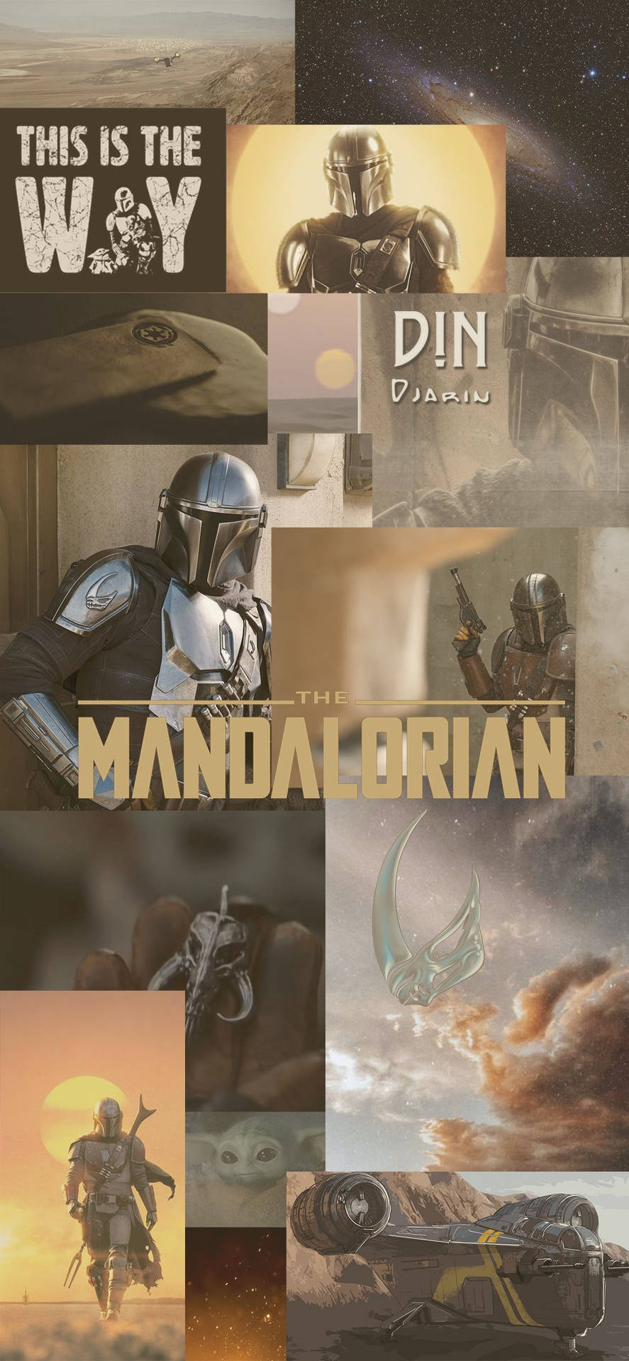 This Is The Way Mandalorian Collage Background
