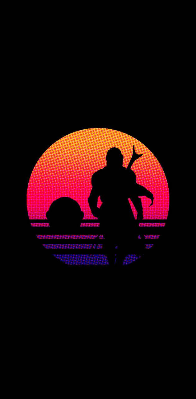 This Is The Way Mandalorian Walking Silhouette Background