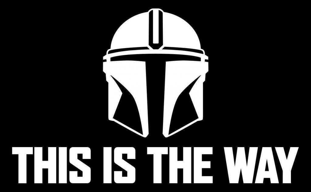This Is The Way White Mandalorian Helmet Background