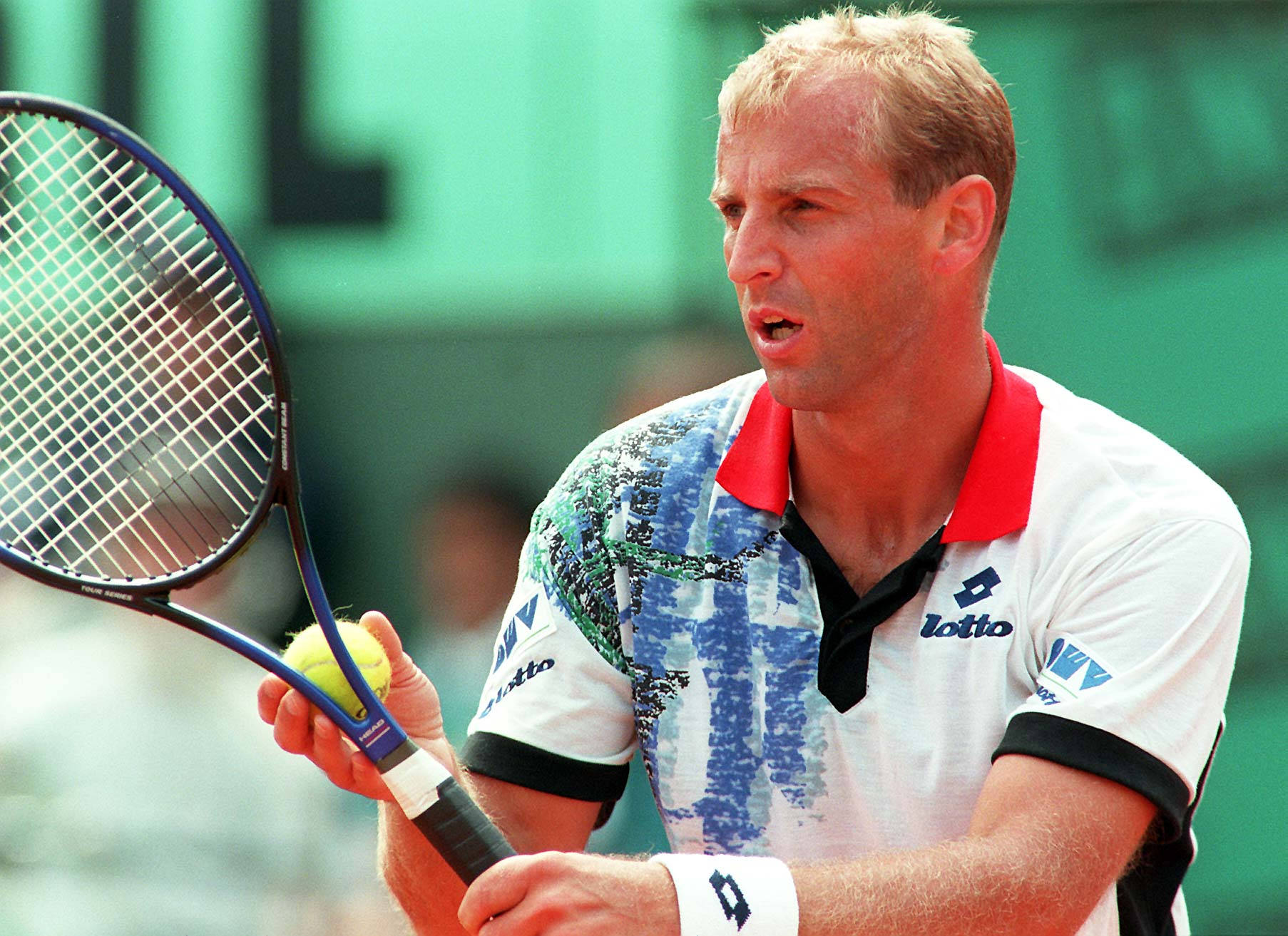 Thomas Muster Holding Ball And Racket