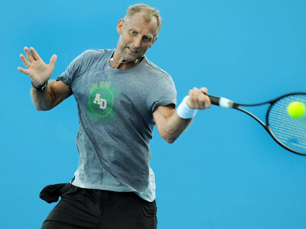 Thomas Muster On Blue Background Background