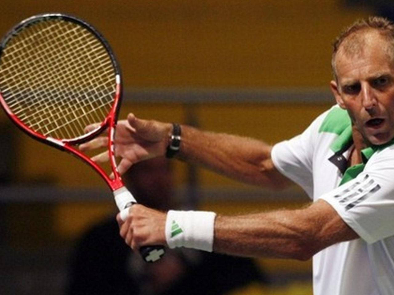 Thomas Muster With Tennis Racket Background