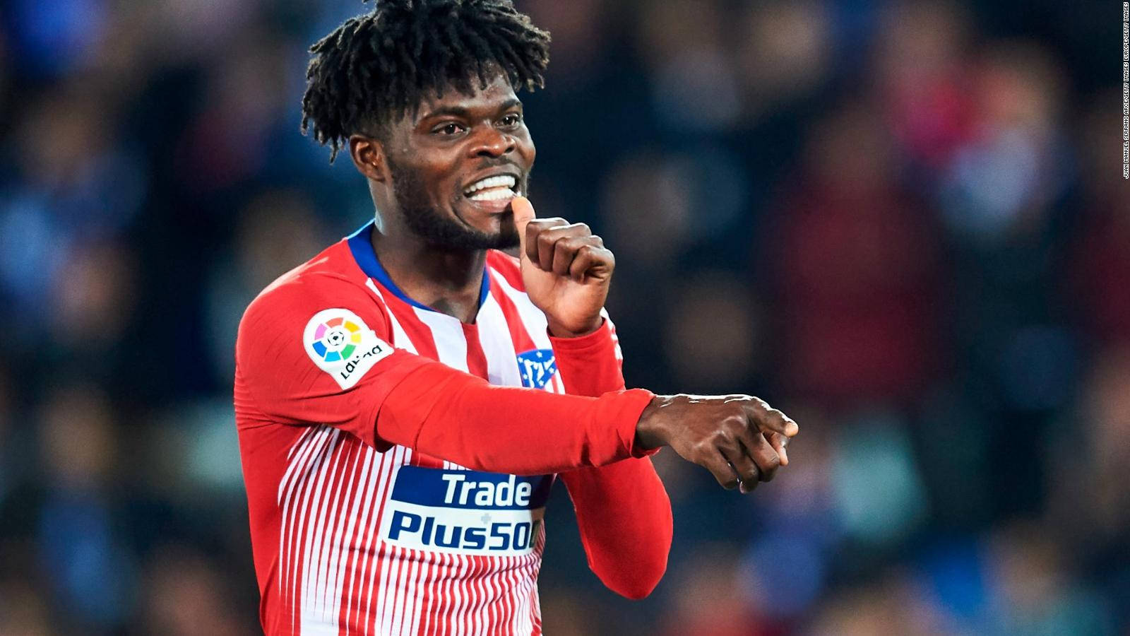 Thomas Partey Pointing With A Smile