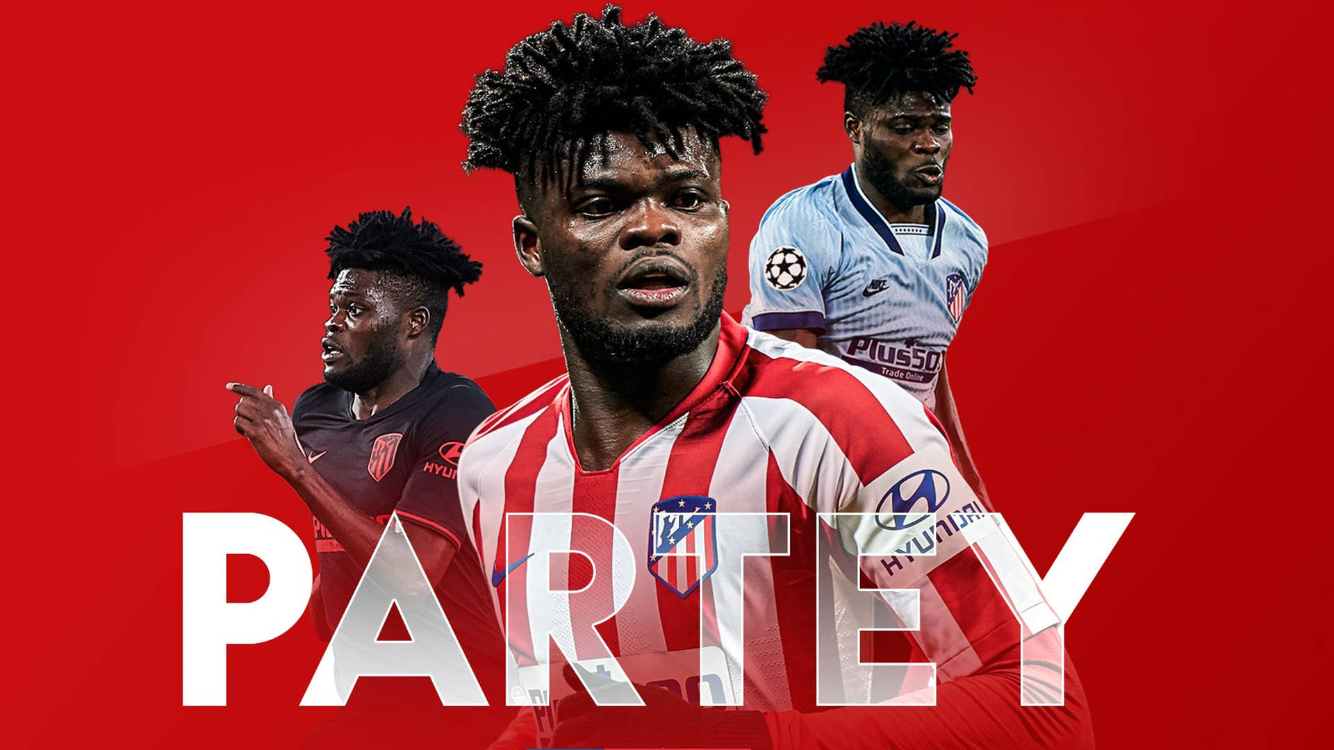 Thomas Partey With Red And White Backdrop