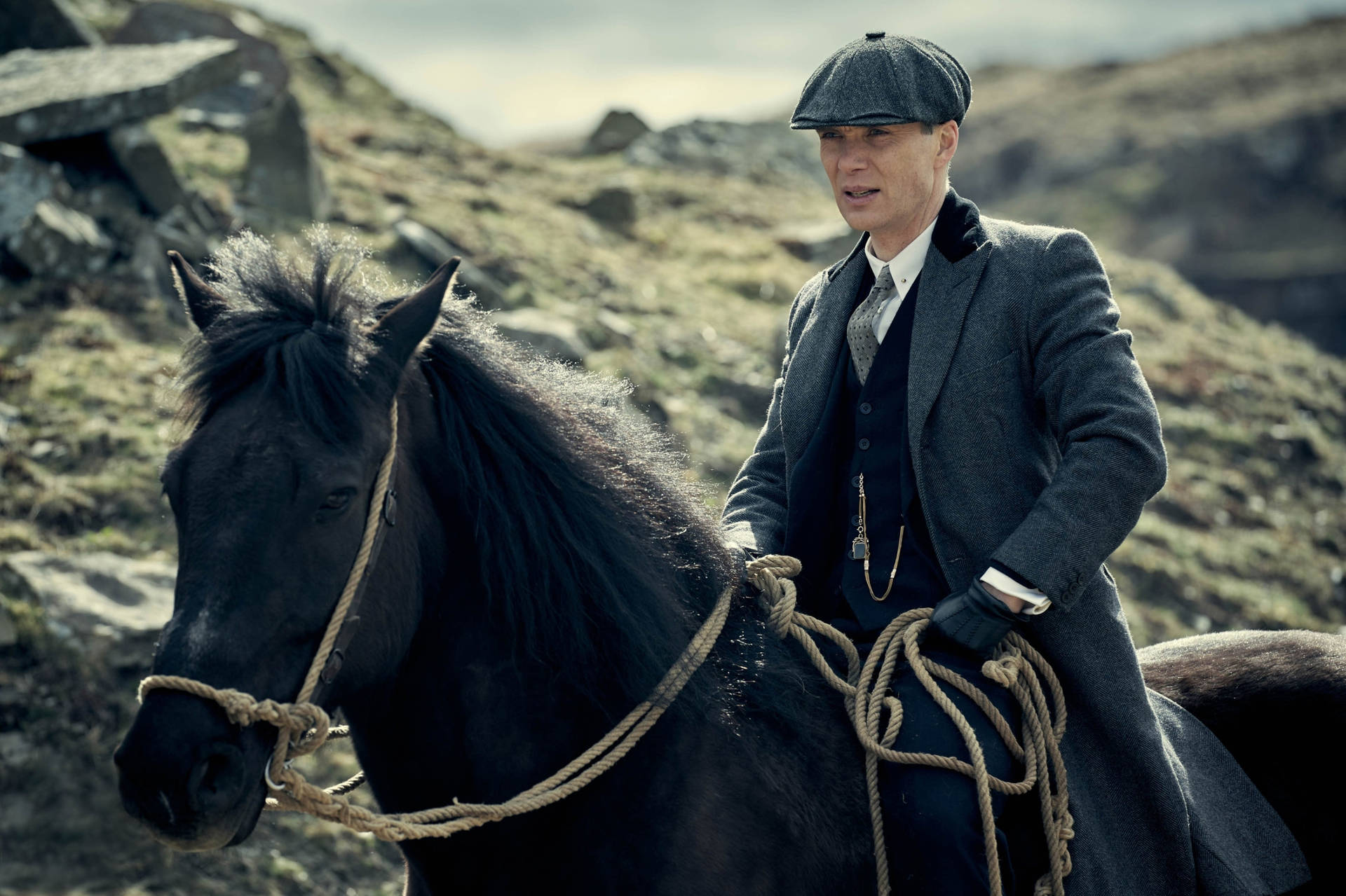 Thomas Shelby Riding A Horse Background