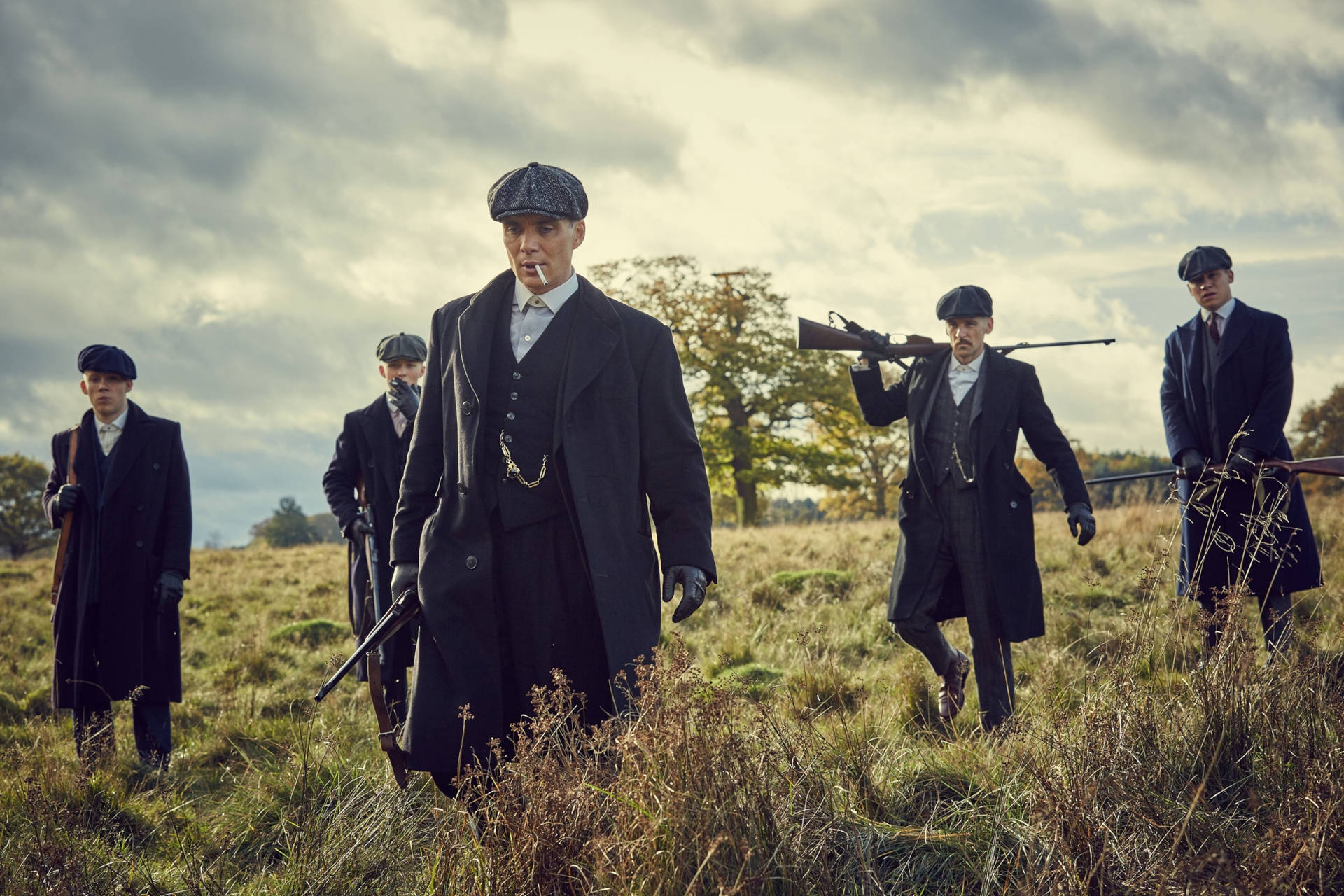 Thomas Shelby Walking With Brothers