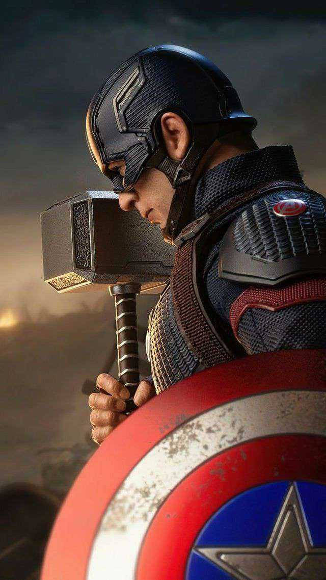 Thor Hammer And Captain America Iphone Background