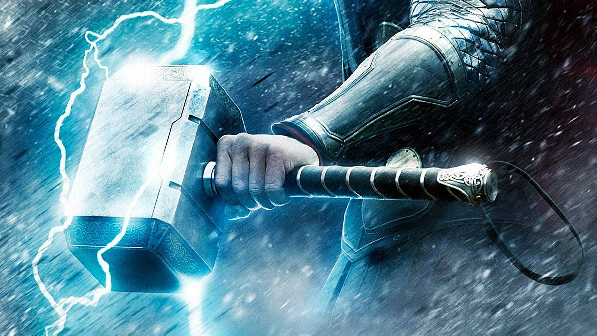 Thor Hammer And His Armored Hand Background