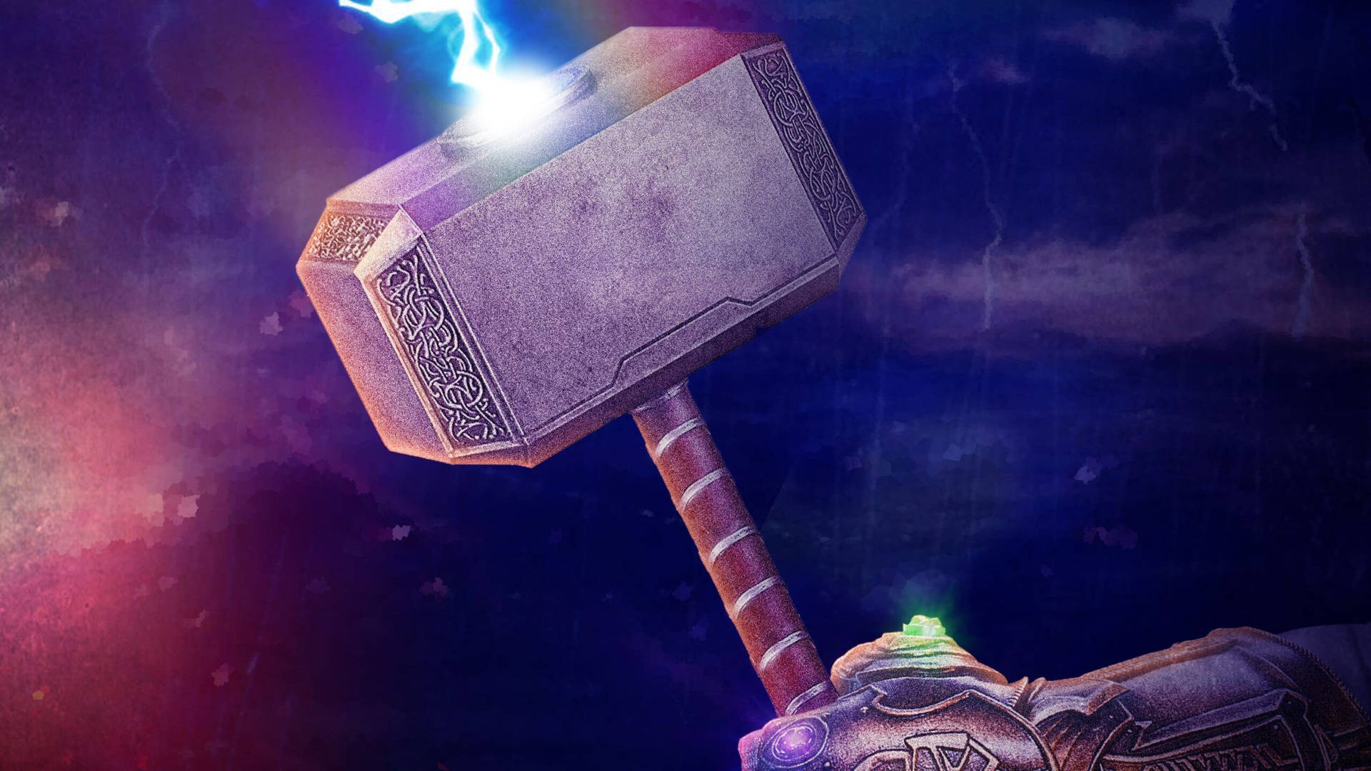 Thor Hammer Held By The Gauntlet Background