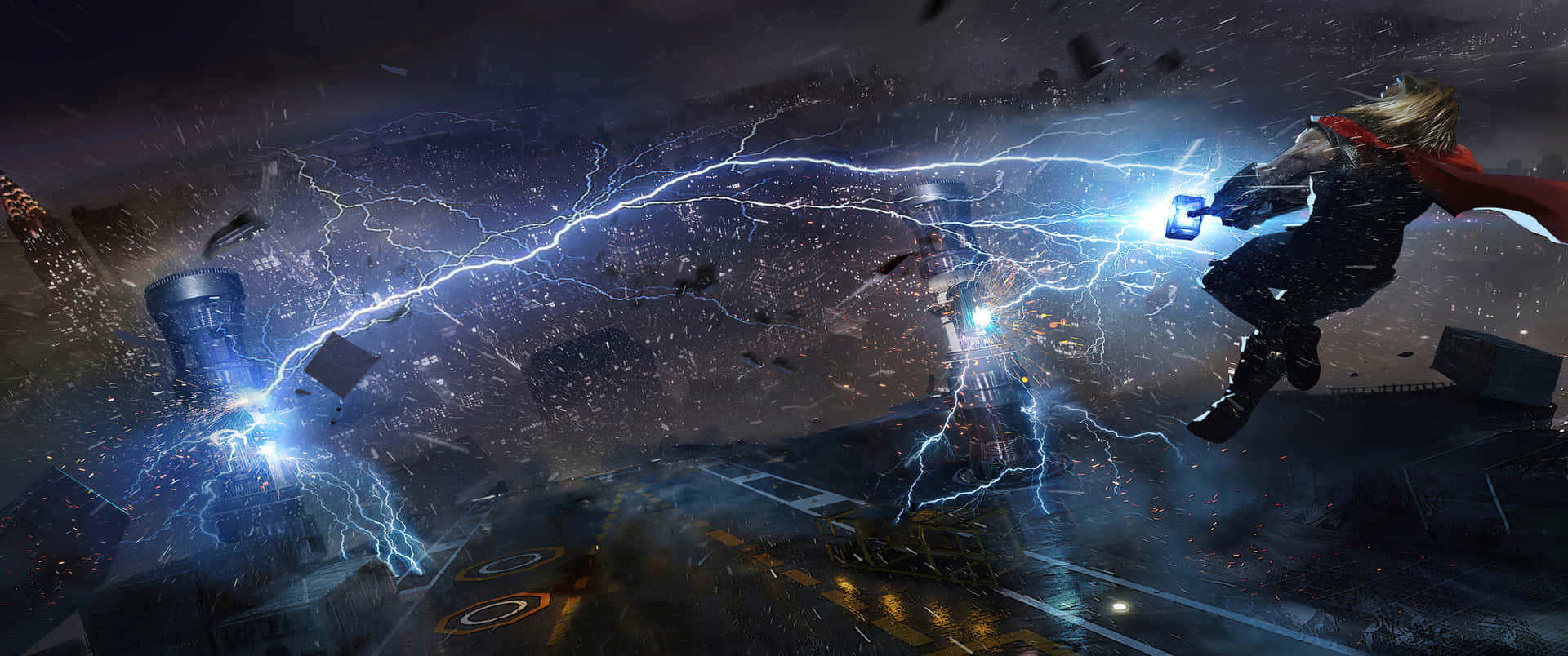 Thor Hammer Lightning Marvel 3440x1440 Background