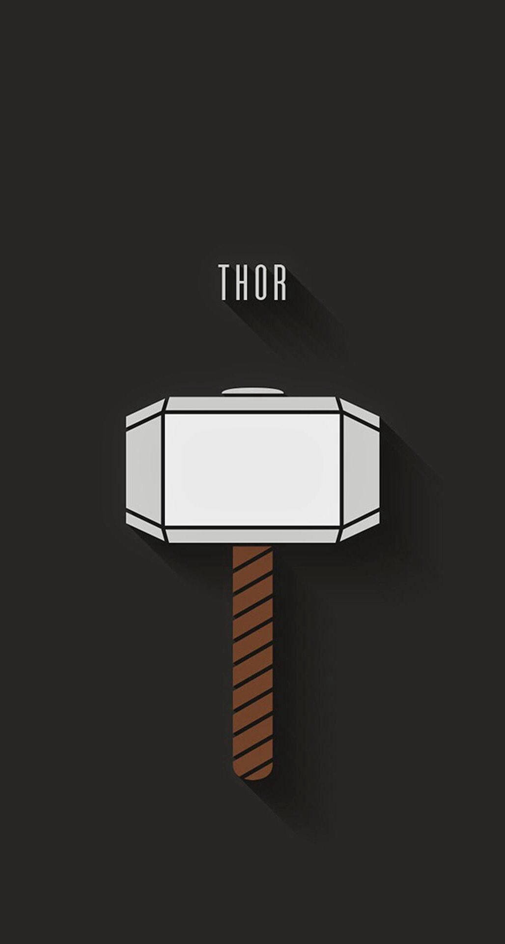 Thor Hammer Simple Cartoon Art Background