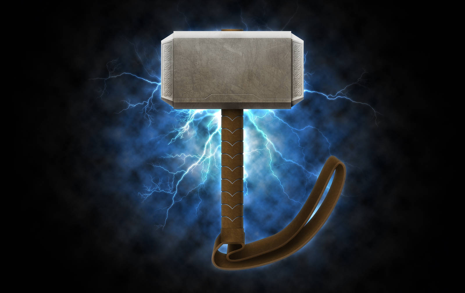 Thor Hammer With A String Background