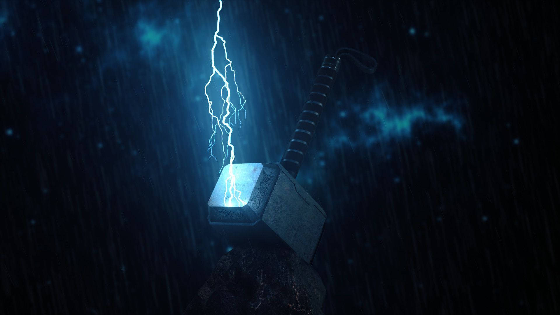 Thor Hammer With Thunder Bolts Background